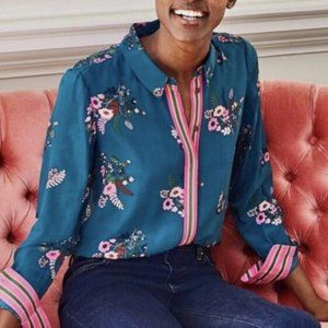 Women's Boden Silk Shirt in Country Posy Size 2